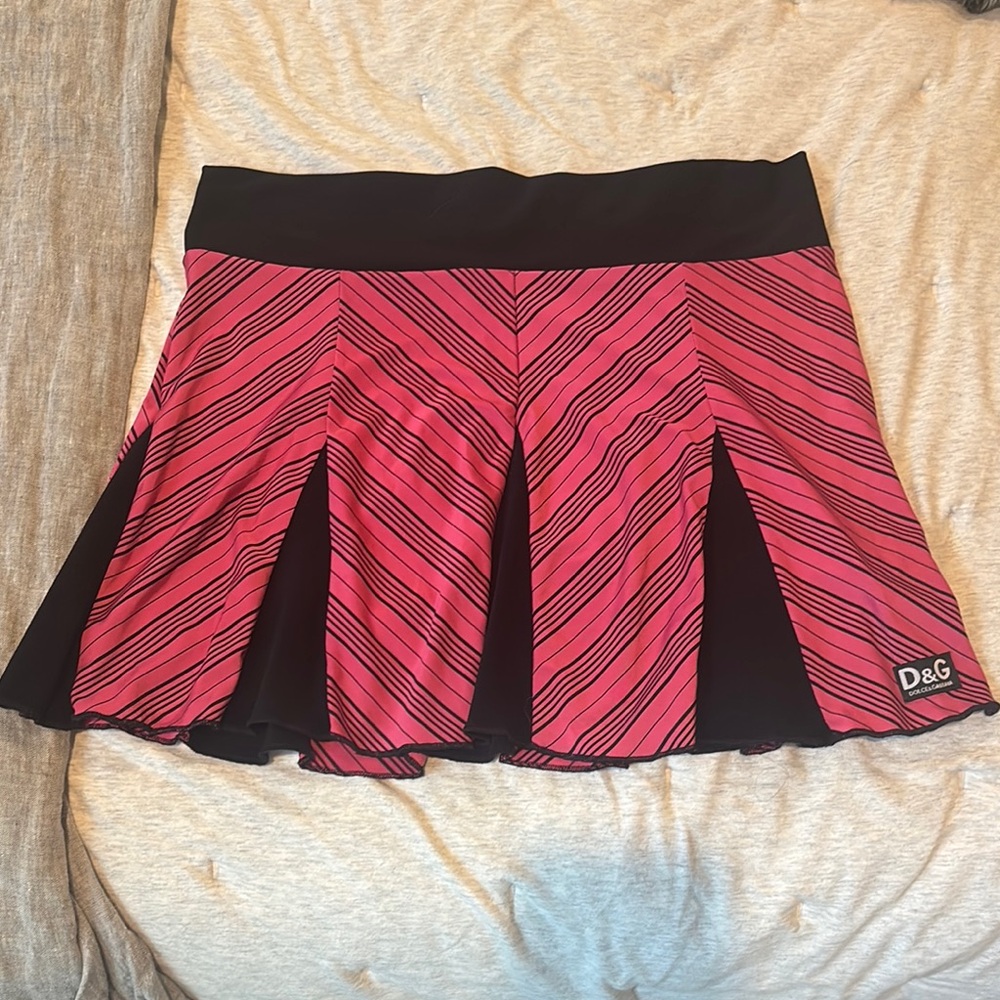 Women’s D&G Pink and Black Striped Women's Skirt Size Medium